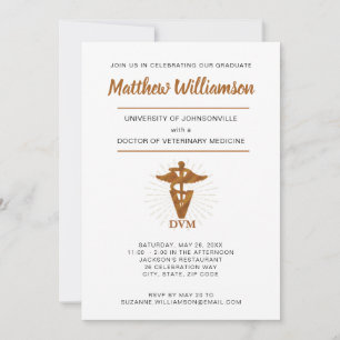 Faire-part Symbole de remise des diplômes en médecine vétérin