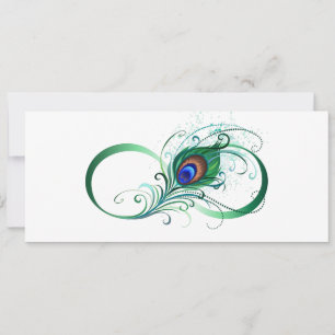 Faire-part Symbole d'infini avec plume de paon