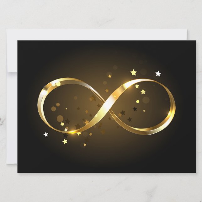 Faire-part Symbole d'infini doré (Devant)