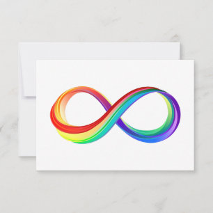 Faire-part Symbole d'infinité arc-en-ciel stratifié