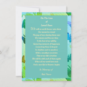 Faire-part Sympathy Merci numérique sous 2 dollars poème