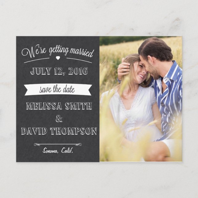Faire-part Tableau de bord Enregistrer la carte postale Date (Devant)