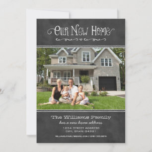 Faire-part Tableau Noir Rustique Notre Nouvelle Maison Photo