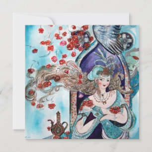 Faire-part TAILLE DE FOIRE TURQUE, bleu clair bleu blanc rose