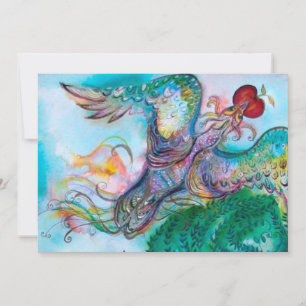 Faire-part TALE DE FOYER TURQUE / PHOENIX AVEC POMME, bleu