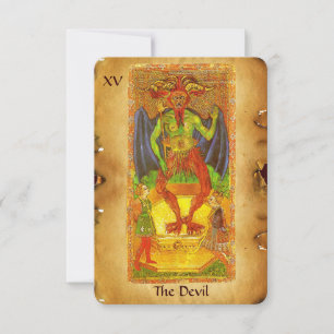 FAIRE-PART TAROTS DE RENAISSANCE ANTIQUE 15 / LE DIABLE