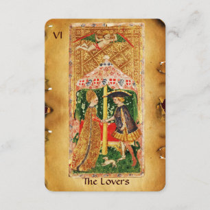 FAIRE-PART TAROTS DE RENAISSANCE ANTIQUE 5 / LES AMOUREUX