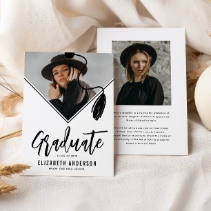 Faire-part Tassel Cap Photo Graduation is not a sentence, how