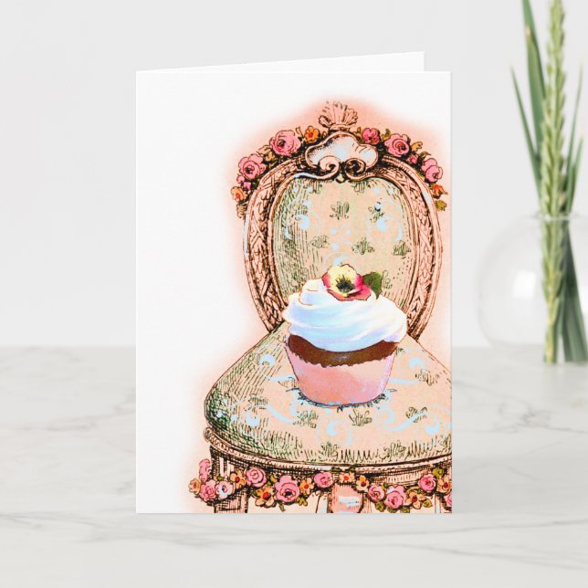 Faire-part Tea Party Cupcake Design (Devant)