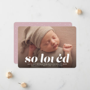 Faire-part Tellement aimé Saint Valentin photo naissance rose