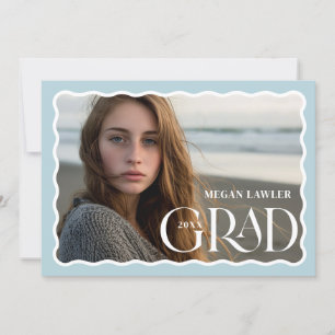 Faire-part tendance Grad Carte photo Wave Blue