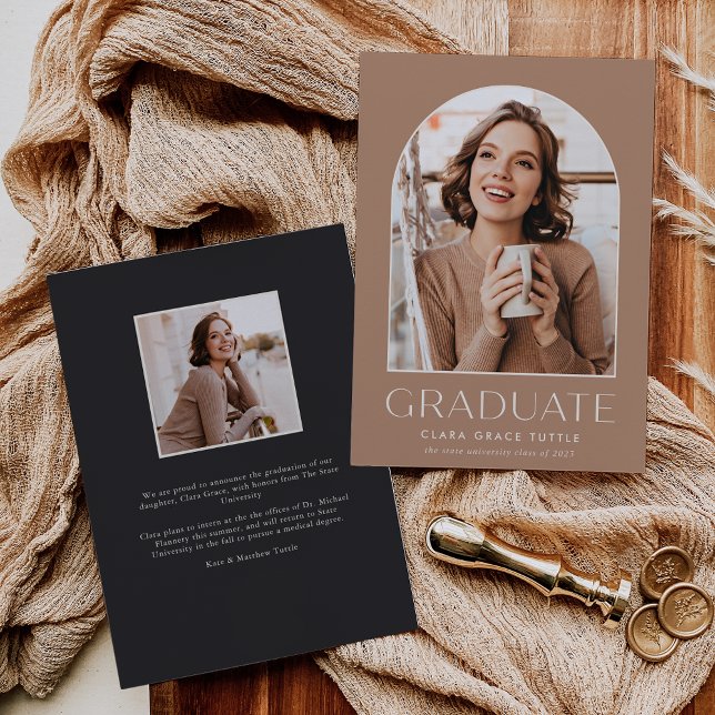 Faire-part Terracotta légère | Classic Arch Photo Graduation  (Créateur téléchargé)