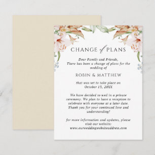 Faire-part Terreuses Floraisons Beige Changement de Plans Mar