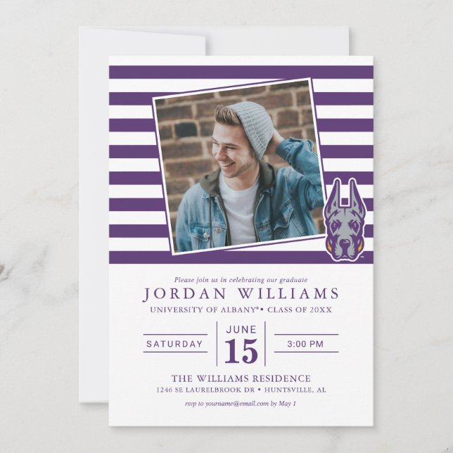 Faire-part Tête de mascotte Great Dane de l'Université d'Alba (Devant)