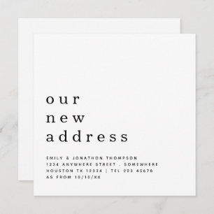 Faire-part Texte contemporain Déplacement de nouveaux détails