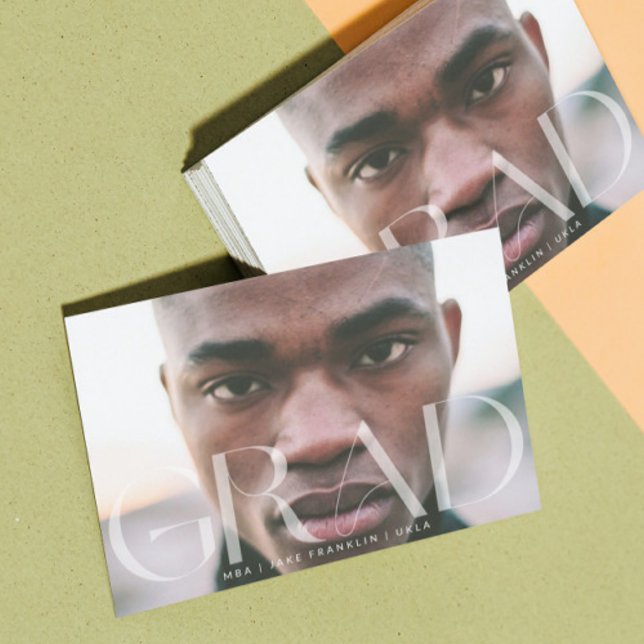 Faire-part Texte photo moderne transparent blanc Grad (Créateur téléchargé)