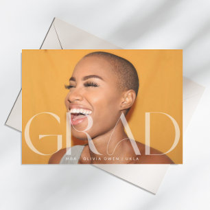 Faire-part Texte photo moderne transparent blanc Grad 2025