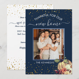 Faire-part Thanksgiving New Home Holiday Photo Moving