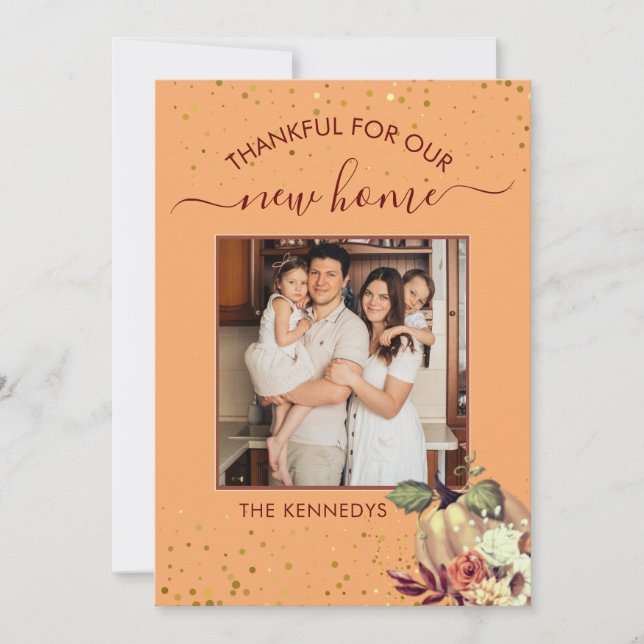 Faire-part Thanksgiving New Home Photo Holiday Moving (Devant)