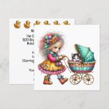 Faire-Part Thème Chariot Bébé Précieux