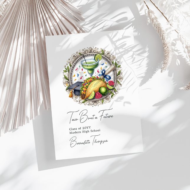 Faire-part Thème Fiesta Taco pour une photo de future remise  (Fiesta Theme Taco ‘Bout a Future Graduation Photo Announcement)