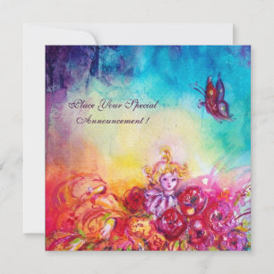 FAIRE-PART THUMBELINA, PANIER À FLEURS ET BOUTEILLE