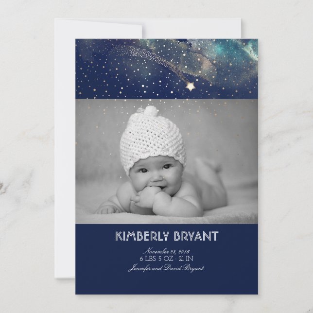 Faire-part Tir Star Starry Night Baby Photo Naissance (Devant)