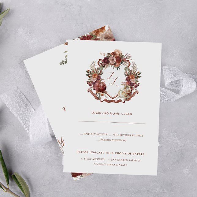 Faire-part Tomber dans l'amour | Fleurs d'automne Mariage RSV (Créateur téléchargé)