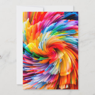 Faire-part Tourbillon Moderne Abstrait Arc-en-Ciel Vibrant