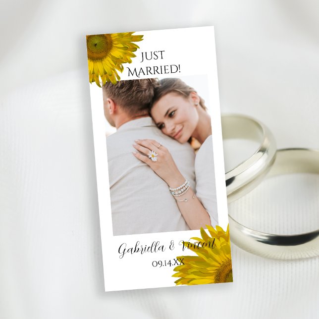 Faire-part Tournesol Jaune Juste Marié (Créateur téléchargé)