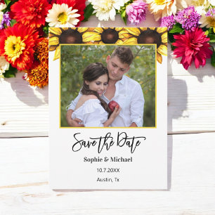 Faire-part Tournesol Sauvez la date Photo Floral