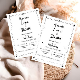 Faire-part Tout ce dont vous avez besoin est amour & Tacos ré