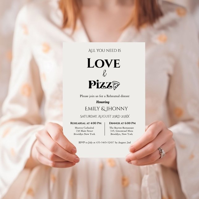 Faire-part Tout ce dont vous avez besoin est l'amour & Pizza  (Créateur téléchargé)