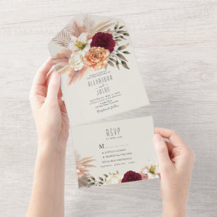 Faire-Part Tout-Compris Floral et Feuillage Bourgo
