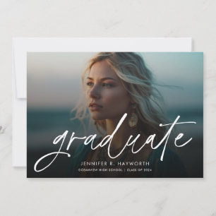 Faire-part Trendy Script Overlay Multi Photo Graduation