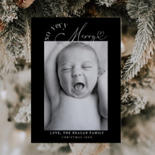 Faire-part Très Joyeux Noël Noir Naissance