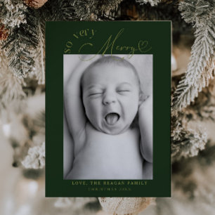 Faire-part Très Joyeux Noël Vert Naissance