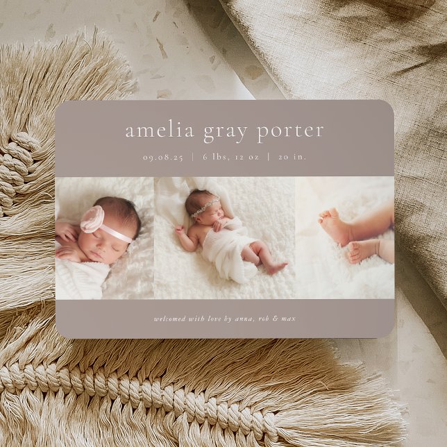 Faire-part Trio classique | Collage de photos (Créateur téléchargé)