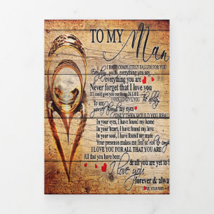 Faire-part Trois Volets À mon amour Mon mari présent Cadeau de devis m