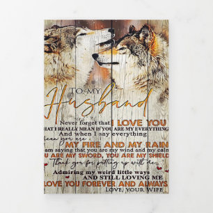 Faire-part Trois Volets À mon cadeau de mari Jolie lettre du mari présen