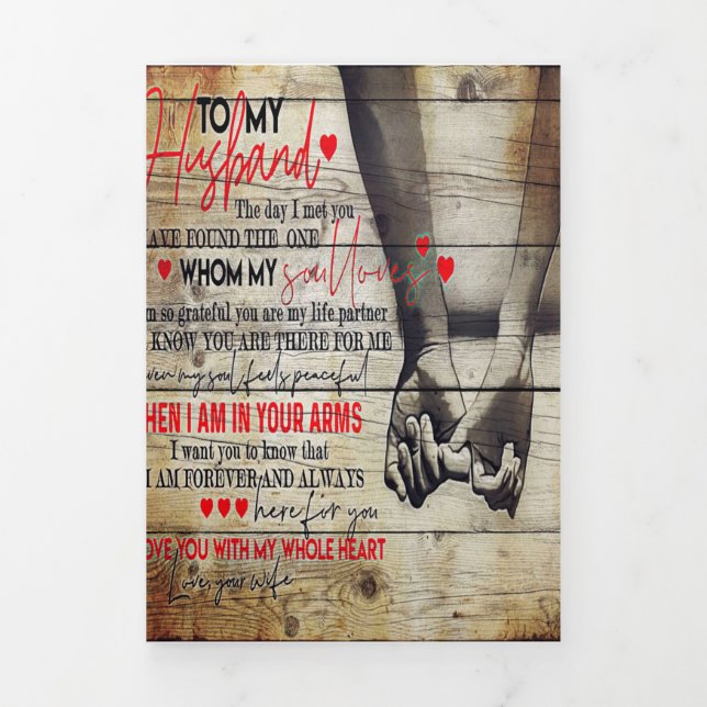 Faire-part Trois Volets À mon mari Cadeau | Cadeau de nouvelle maison char (Page de couverture)