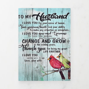 Faire-part Trois Volets À mon mari   Cadeau parfait personnalisé