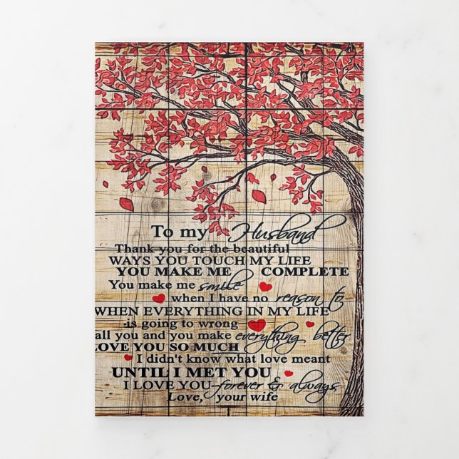 Faire-part Trois Volets À mon mari | Citations Drôle Pour Le Cadeau Du Mar (Page de couverture)