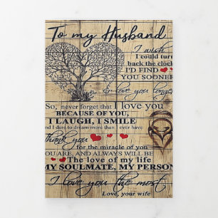 Faire-part Trois Volets À mon mari   Lettre Pour Mari   Décor famille