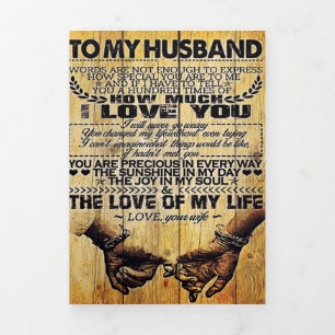 Faire-part Trois Volets À mon mari Mon cadeau au mari Lettre Pour Lui