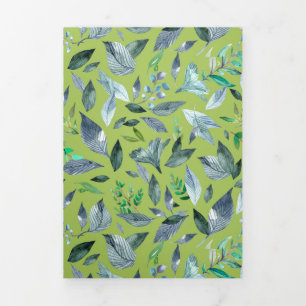 Faire-part Trois Volets Aquarelle tombée feuilles 6