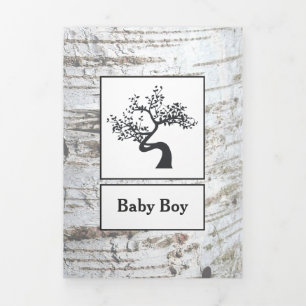 Faire-part Trois Volets Birch Tree, 3 Photo Collage Bébé Naissance