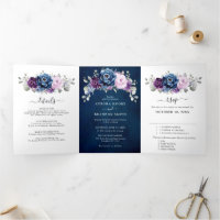 Bleu Poussiéreux Violet Navy Lilac Fleurs Mariage