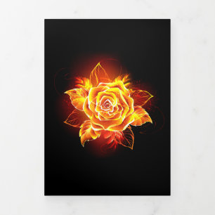 Faire-part Trois Volets Blooming Fire Rose