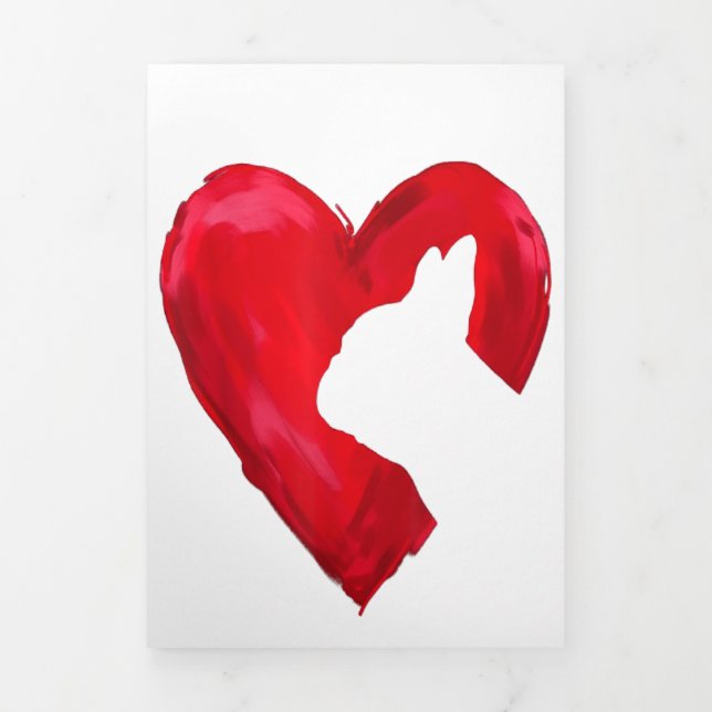 Faire-part Trois Volets Cadeau Bulldog en France (Page de couverture)